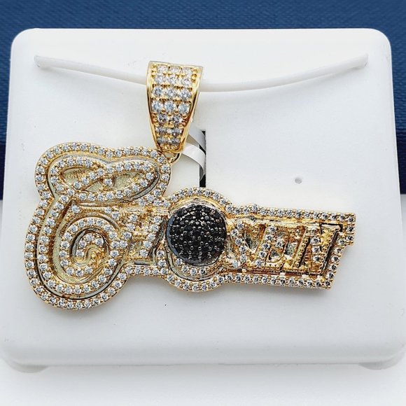 "14K Gold Plated Cubic Zircon Pendant, EVBRS544 - Picture 1 of 11